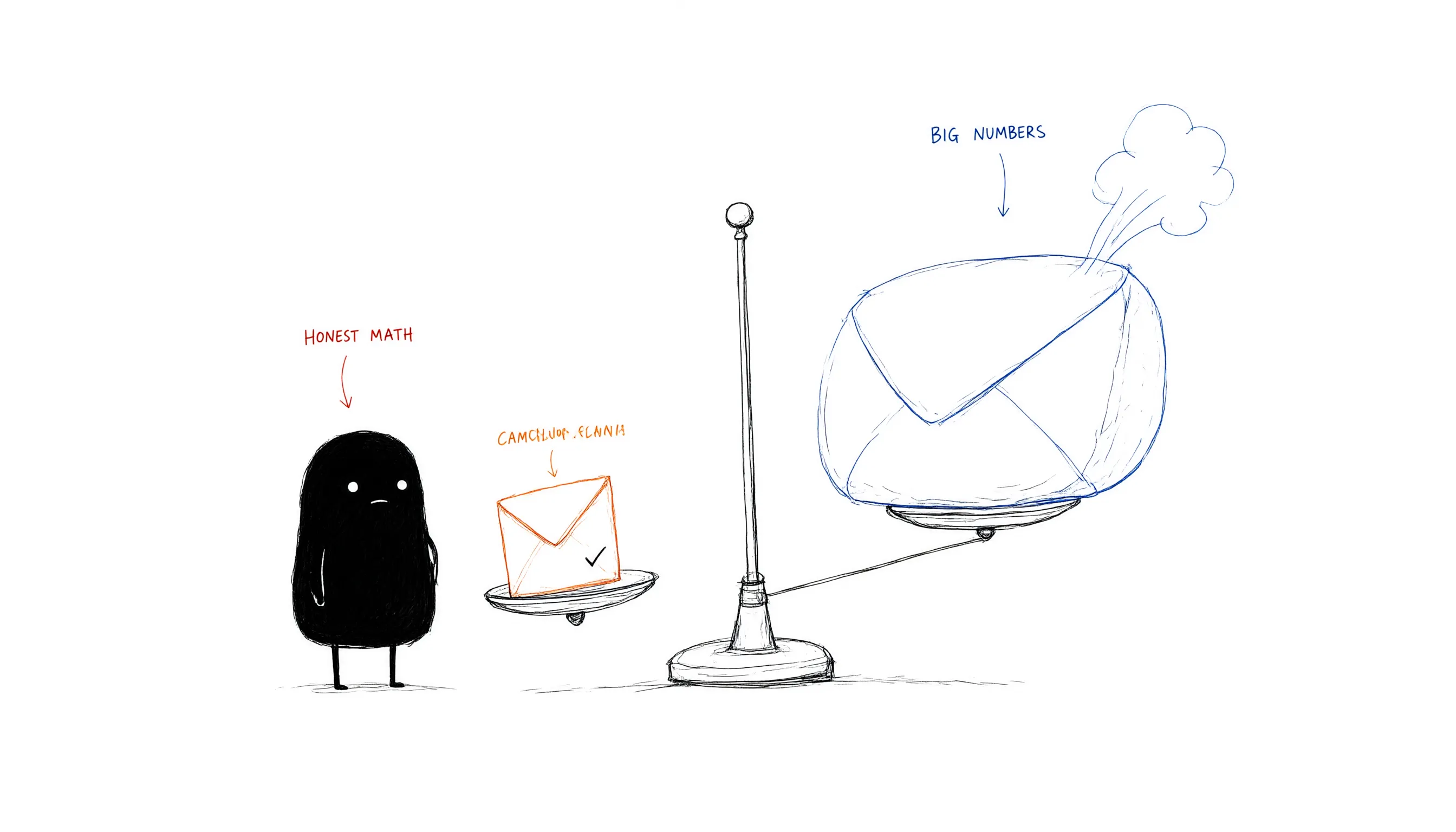 Xiaohei weighs a small honest envelope against a huge empty one, illustration of the agency metric honesty test